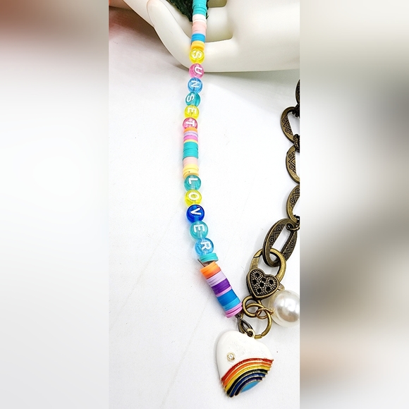 Beaded necklace, 20inch, beach theme, custom design - Picture 2 of 2
